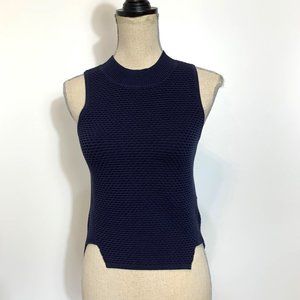 Jonathan Simkhai Tencel Navy High Low Top Size Small